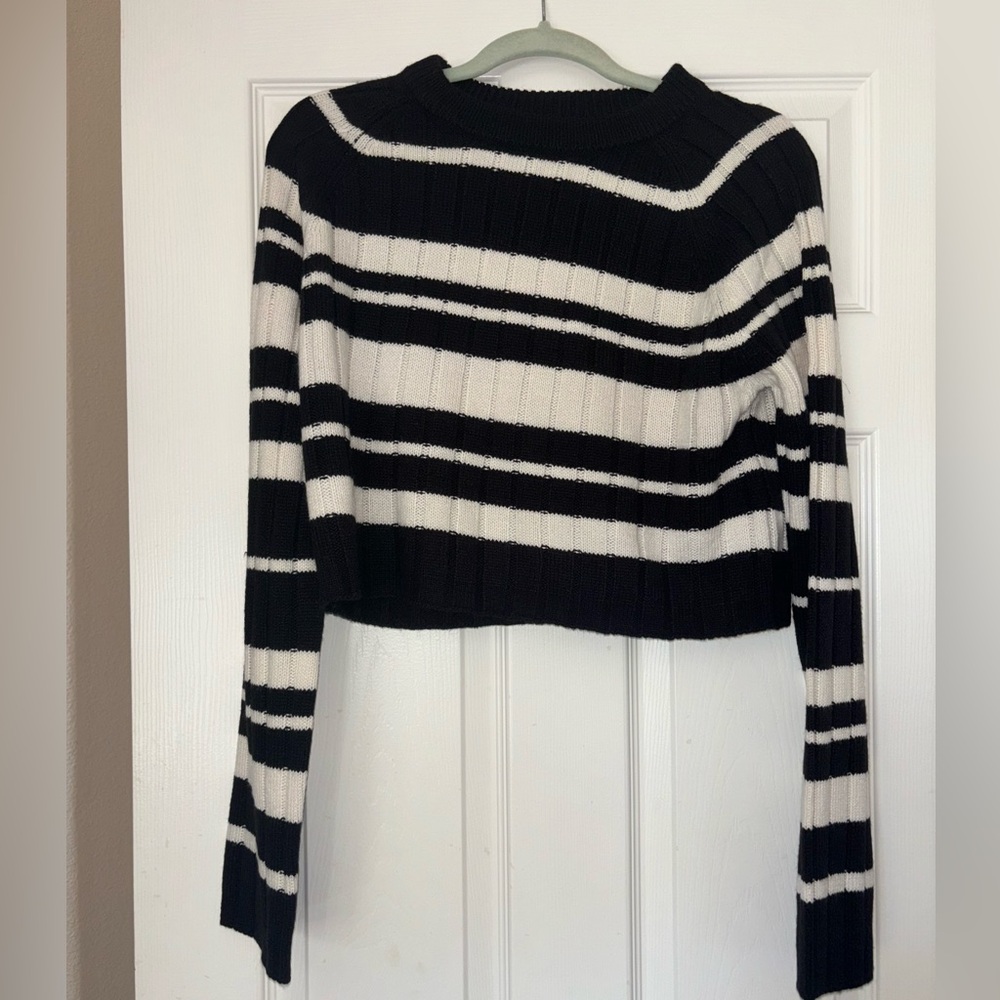 Cropped Striped Sweater